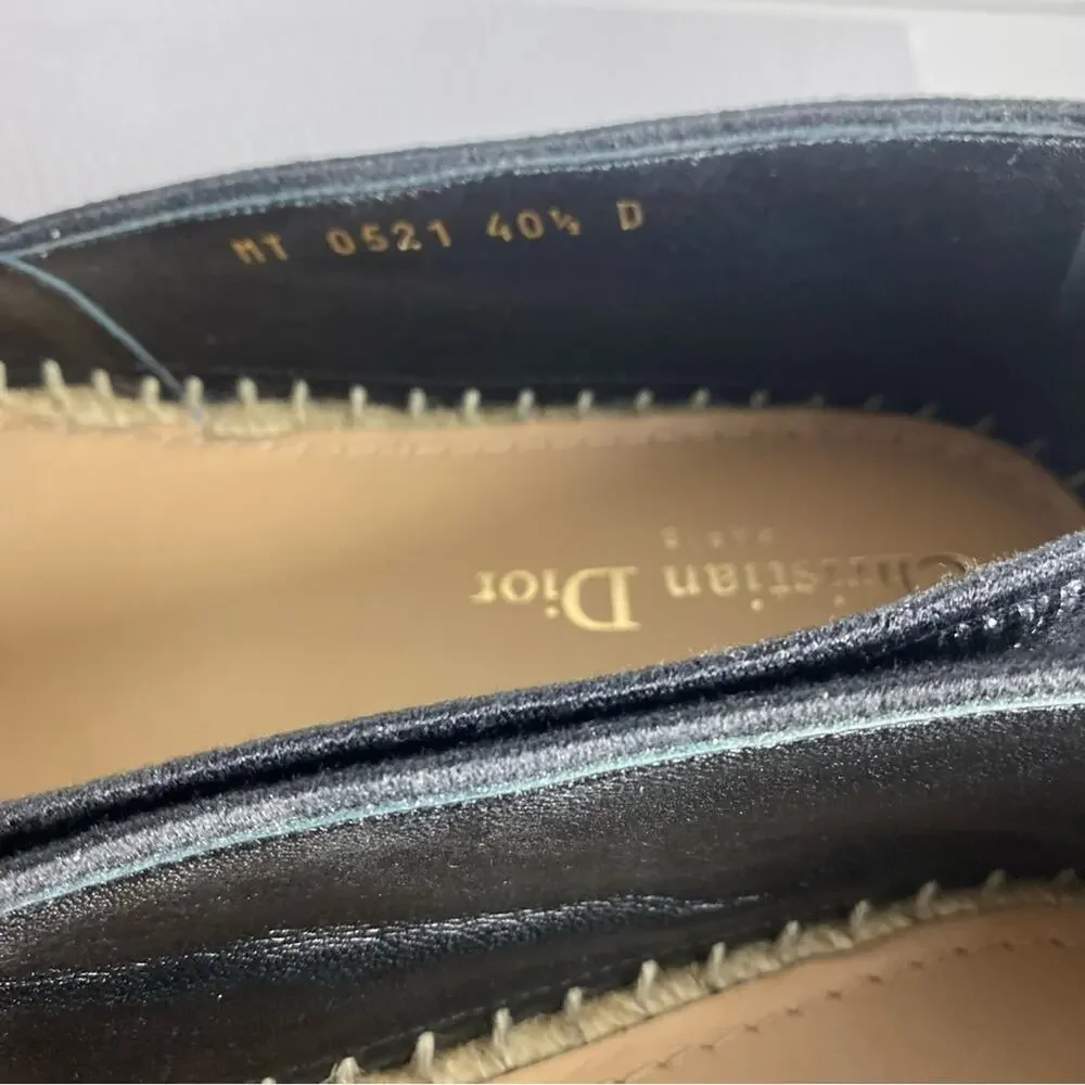 Christian DIOR Logo Espadrilles Black Silver 40.5 - Picture 8 of 10